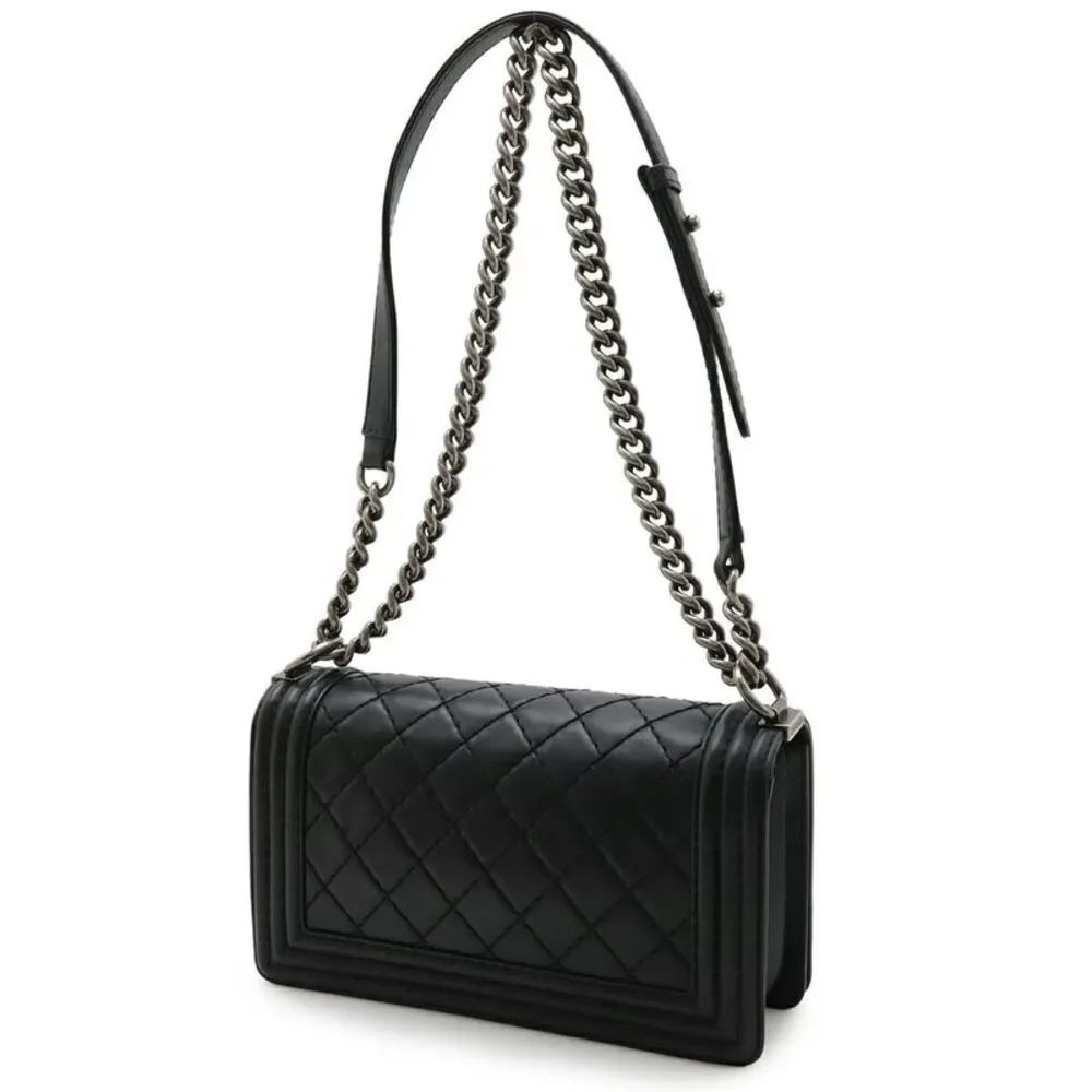 Chanel Boy Wild Stitch Shoulder Bag Black